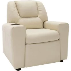 ASUPERMALL Fauteuil Inclinable Similicuir Blanc Creme