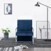 HAPPYSHOPPING Fauteuil Avec Pieds En Chrome Bleu Velours -Pas Cher Fauteuil Magasin 39456795 1