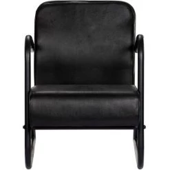 HAPPYSHOPPING Fauteuil De Repos Noir Cuir Veritable 8 HAPPYSHOPPING Fauteuil De Repos Noir Cuir Veritable -Pas Cher Fauteuil Magasin 39457026 2