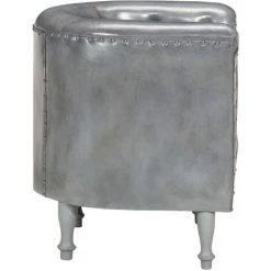 HAPPYSHOPPING Fauteuil Gris Cuir Veritable -Pas Cher Fauteuil Magasin 39457370 5