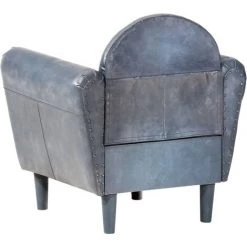 HAPPYSHOPPING Fauteuil Tube Gris 77x65x79 Cm Cuir Veritable 10 HAPPYSHOPPING Fauteuil Tube Gris 77x65x79 Cm Cuir Veritable -Pas Cher Fauteuil Magasin 39457377 4
