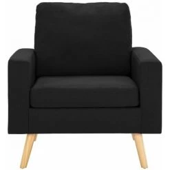 HAPPYSHOPPING Fauteuil Noir Tissu -Pas Cher Fauteuil Magasin 39502661 3