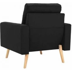 HAPPYSHOPPING Fauteuil Noir Tissu -Pas Cher Fauteuil Magasin 39502661 5