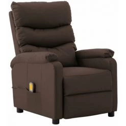 HAPPYSHOPPING Fauteuil De Massage Inclinable Marron Similicuir