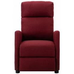 HAPPYSHOPPING Fauteuil Inclinable Rouge Bordeaux Tissu -Pas Cher Fauteuil Magasin 39502849 2