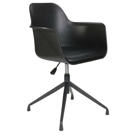 THE HOME DECO FACTORY Lot De 4 Fauteuils Pivotants Chicago Noir Home Deco Factory 4 THE HOME DECO FACTORY Lot De 4 Fauteuils Pivotants Chicago Noir Home Deco Factory – Image 2