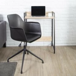 THE HOME DECO FACTORY Lot De 4 Fauteuils Pivotants Chicago Noir Home Deco Factory 7 THE HOME DECO FACTORY Lot De 4 Fauteuils Pivotants Chicago Noir Home Deco Factory -Pas Cher Fauteuil Magasin 39590947 3