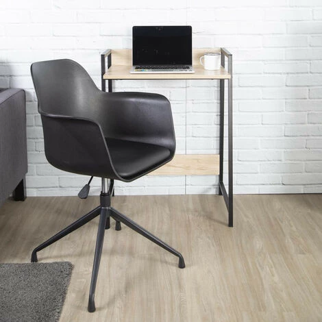 THE HOME DECO FACTORY Lot De 4 Fauteuils Pivotants Chicago Noir Home Deco Factory 5 THE HOME DECO FACTORY Lot De 4 Fauteuils Pivotants Chicago Noir Home Deco Factory – Image 3