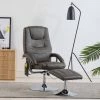 HAPPYSHOPPING Fauteuil De Massage Avec Repose-pied Gris Similicuir -Pas Cher Fauteuil Magasin 39618948 1