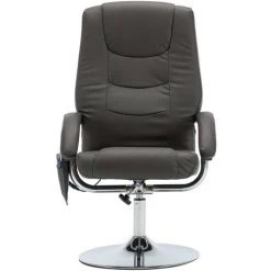 HAPPYSHOPPING Fauteuil De Massage Avec Repose-pied Gris Similicuir -Pas Cher Fauteuil Magasin 39618948 4