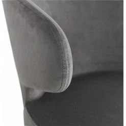 Paris Prix - Fauteuil Vintage Velours "poma" 72cm Gris & Naturel -Pas Cher Fauteuil Magasin 39629849 4