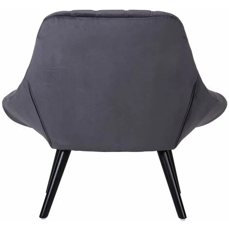 Paris Prix - Fauteuil Scandinave En Velours "johan" 102cm Gris 6 Paris Prix - Fauteuil Scandinave En Velours "johan" 102cm Gris – Image 4