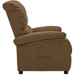 Fauteuil Inclinable Tissu Taupe VidaXL -Pas Cher Fauteuil Magasin 39635281 3