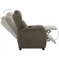ASUPERMALL Fauteuil Inclinable Taupe Tissu -Pas Cher Fauteuil Magasin 39656354 4