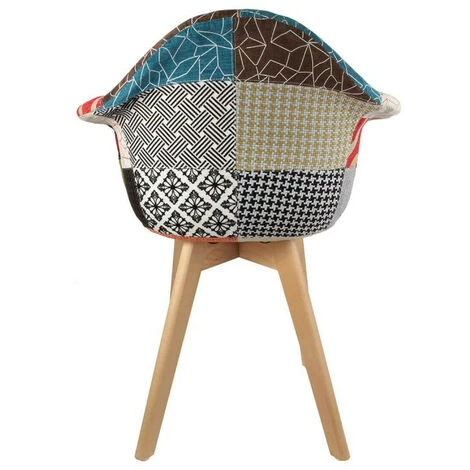 THE HOME DECO FACTORY Lot De 2 Fauteuils Patchwork Multicolore Home Deco Factory 5 THE HOME DECO FACTORY Lot De 2 Fauteuils Patchwork Multicolore Home Deco Factory – Image 3