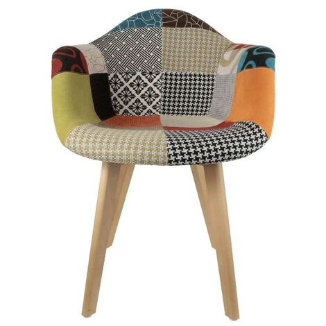 THE HOME DECO FACTORY Lot De 2 Fauteuils Patchwork Multicolore Home Deco Factory 7 THE HOME DECO FACTORY Lot De 2 Fauteuils Patchwork Multicolore Home Deco Factory – Image 5