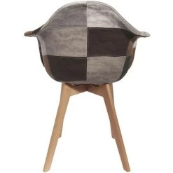 THE HOME DECO FACTORY Lot De 4 Fauteuils En Bois Et Simili Cuir Home Deco Factory 11 THE HOME DECO FACTORY Lot De 4 Fauteuils En Bois Et Simili Cuir Home Deco Factory -Pas Cher Fauteuil Magasin 39685326 5