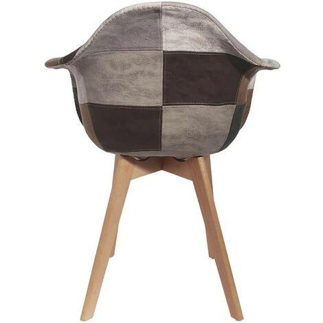 THE HOME DECO FACTORY Lot De 4 Fauteuils En Bois Et Simili Cuir Home Deco Factory 7 THE HOME DECO FACTORY Lot De 4 Fauteuils En Bois Et Simili Cuir Home Deco Factory – Image 5