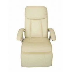 HAPPYSHOPPING Fauteuil De Massage Blanc Creme Similicuir -Pas Cher Fauteuil Magasin 39696963 2