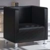 HAPPYSHOPPING Fauteuil Cube Noir Similicuir