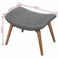 HAPPYSHOPPING Fauteuil Avec Repose-pied Gris Tissu -Pas Cher Fauteuil Magasin 39697760 4