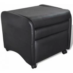 HAPPYSHOPPING Fauteuil Pliable Noir Similicuir 9 HAPPYSHOPPING Fauteuil Pliable Noir Similicuir -Pas Cher Fauteuil Magasin 39697769 3