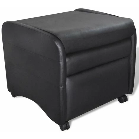 HAPPYSHOPPING Fauteuil Pliable Noir Similicuir 5 HAPPYSHOPPING Fauteuil Pliable Noir Similicuir – Image 3