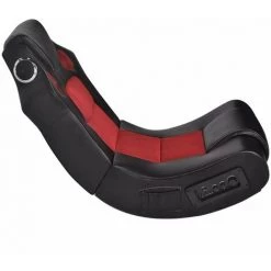 HAPPYSHOPPING Fauteuil A Bascule A Enceinte Noir Et Rouge Similicuir -Pas Cher Fauteuil Magasin 39697898 3