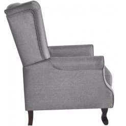HAPPYSHOPPING Fauteuil Gris Tissu -Pas Cher Fauteuil Magasin 39698111 3