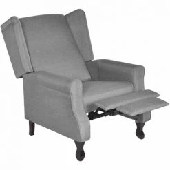 HAPPYSHOPPING Fauteuil Gris Tissu -Pas Cher Fauteuil Magasin 39698111 4