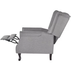 HAPPYSHOPPING Fauteuil Gris Tissu -Pas Cher Fauteuil Magasin 39698111 5