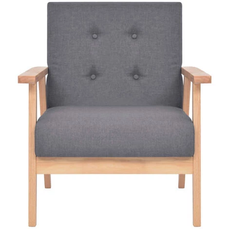 HAPPYSHOPPING Fauteuil Gris Fonce Tissu 5 HAPPYSHOPPING Fauteuil Gris Fonce Tissu – Image 3