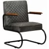 HAPPYSHOPPING Fauteuil Gris Cuir Veritable -Pas Cher Fauteuil Magasin 39700518 1