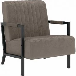 Fauteuil Velours Gris Clair VidaXL