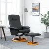 HAPPYSHOPPING Fauteuil TV Pivotant Avec Repose-pied Noir Similicuir -Pas Cher Fauteuil Magasin 39704705 1