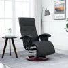 HAPPYSHOPPING Fauteuil TV Pivotant Noir Similicuir