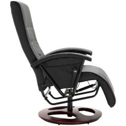 HAPPYSHOPPING Fauteuil TV Pivotant Noir Similicuir -Pas Cher Fauteuil Magasin 39704745 4