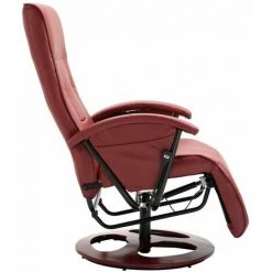 HAPPYSHOPPING Fauteuil TV Pivotant Rouge Bordeaux Similicuir 10 HAPPYSHOPPING Fauteuil TV Pivotant Rouge Bordeaux Similicuir -Pas Cher Fauteuil Magasin 39704757 4