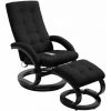 HAPPYSHOPPING Fauteuil De Massage Avec Repose-pieds Noir Tissu En Daim -Pas Cher Fauteuil Magasin 39704840 1