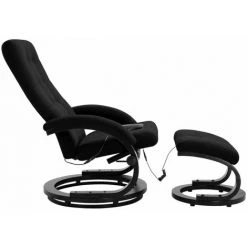 HAPPYSHOPPING Fauteuil De Massage Avec Repose-pieds Noir Tissu En Daim -Pas Cher Fauteuil Magasin 39704840 4