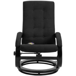 HAPPYSHOPPING Fauteuil De Massage Avec Repose-pieds Noir Tissu En Daim -Pas Cher Fauteuil Magasin 39704840 5