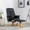 HAPPYSHOPPING Fauteuil De Massage Avec Repose-pieds Noir Similicuir -Pas Cher Fauteuil Magasin 39705166 1