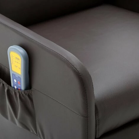 HAPPYSHOPPING Fauteuil Inclinable De Massage Marron Similicuir 5 HAPPYSHOPPING Fauteuil Inclinable De Massage Marron Similicuir – Image 3