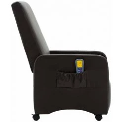 HAPPYSHOPPING Fauteuil Inclinable De Massage Marron Similicuir 11 HAPPYSHOPPING Fauteuil Inclinable De Massage Marron Similicuir -Pas Cher Fauteuil Magasin 39705218 5