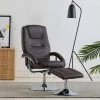 HAPPYSHOPPING Fauteuil Inclinable Avec Repose-pied Marron Similicuir 2 HAPPYSHOPPING Fauteuil Inclinable Avec Repose-pied Marron Similicuir -Pas Cher Fauteuil Magasin 39705272 1