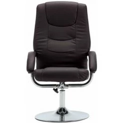 HAPPYSHOPPING Fauteuil Inclinable Avec Repose-pied Marron Similicuir -Pas Cher Fauteuil Magasin 39705272 4