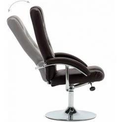 HAPPYSHOPPING Fauteuil Inclinable Avec Repose-pied Marron Similicuir -Pas Cher Fauteuil Magasin 39705272 5