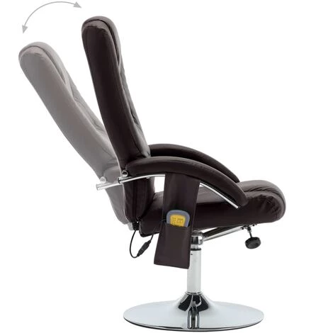 HAPPYSHOPPING Fauteuil De Massage Avec Repose-pied Marron Similicuir 7 HAPPYSHOPPING Fauteuil De Massage Avec Repose-pied Marron Similicuir – Image 5