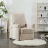 HAPPYSHOPPING Fauteuil Inclinable TV Creme Tissu -Pas Cher Fauteuil Magasin 39705325 1