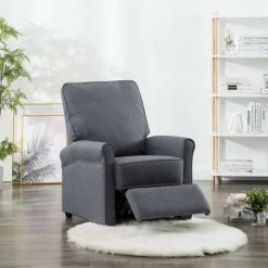 HAPPYSHOPPING Fauteuil Inclinable TV Gris Fonce Tissu -Pas Cher Fauteuil Magasin 39705337 4